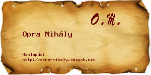 Opra Mihály névjegykártya