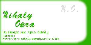 mihaly opra business card