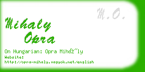 mihaly opra business card